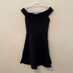 Lulu’s Black Formal Mini Off shoulder Dress